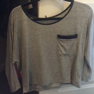 Grey And Black Top