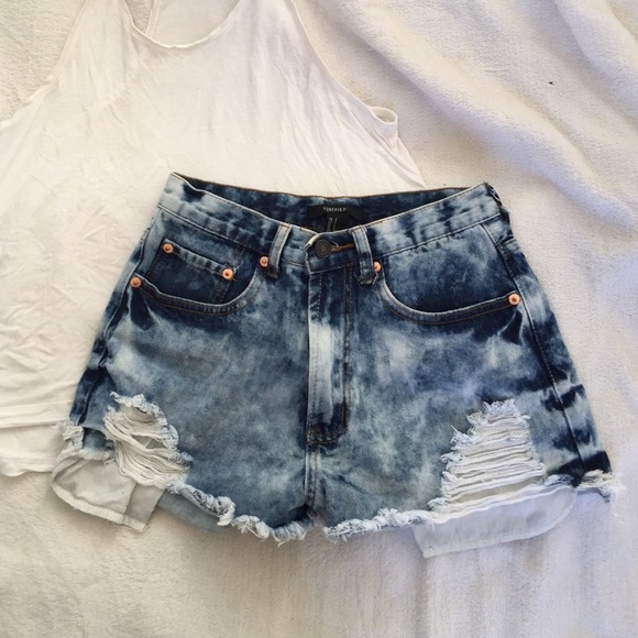 F21 high waisted cut off shorts