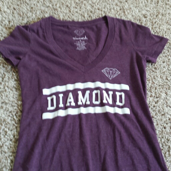 Diamond supply Co purple V-neck