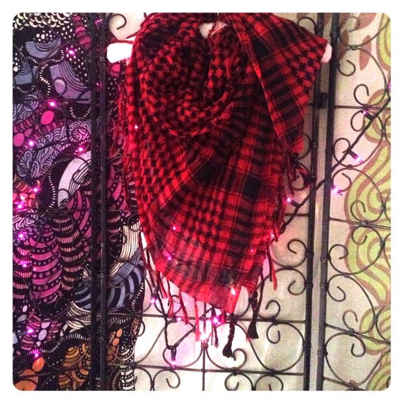 Red checkered scarf