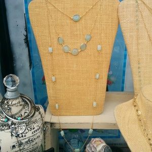 Peruvian aqua Chalcedony and Amazonite necklace