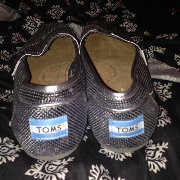 limited edition grey sequined Toms