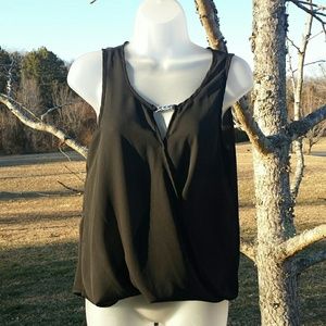 NWT!! Black silver chain blouse