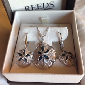 London Blue Topaz and White Sapphire Sand Dollar