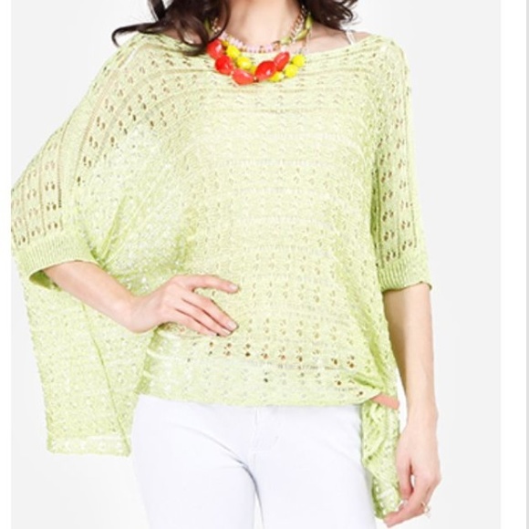 Fishnet Sweater lime Green NWOT