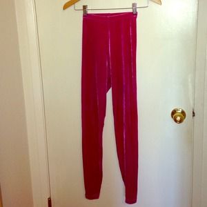 American Apparel hot pink velvet leggings!