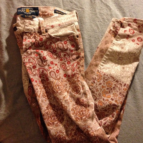 Denim patterned lucky brand jeans
