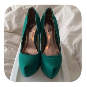 💖TEAL/GREEN Closed Toe Platform Pumps