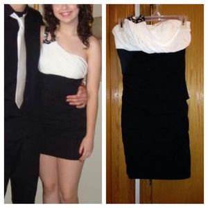 Black and white homecoming dress