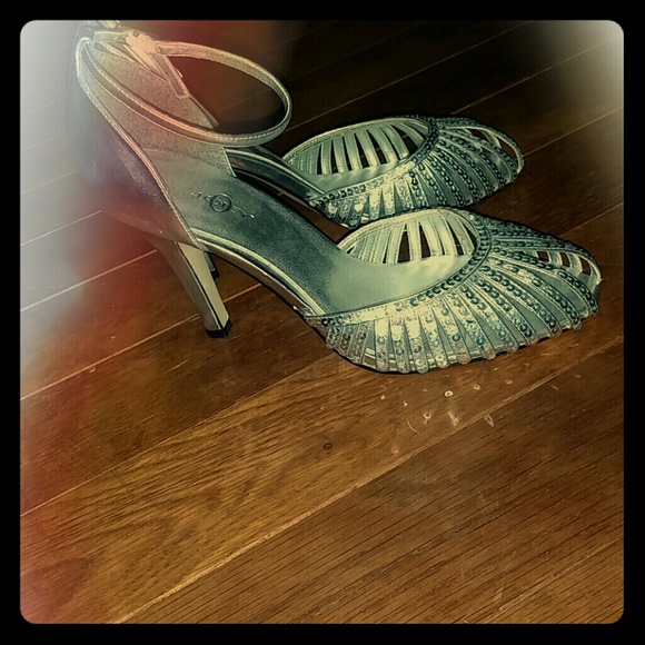 Sparkly silver heels