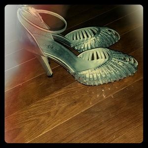 Sparkly silver heels