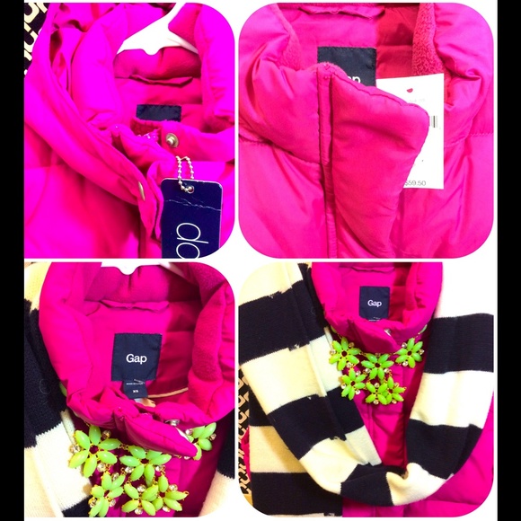 💝Think Pink💝BNWT DOWN Hot Pink Puffer Vest - Picture 4 of 4