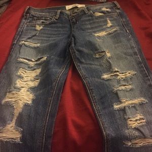 Hollister skinny destructed jeans