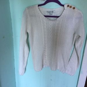 Forever 21 cream sweater, buttons on the shoulder