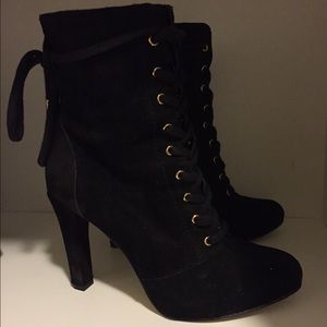Black suede INC booties