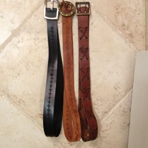 LOT of 3 Genuine Leather Belts