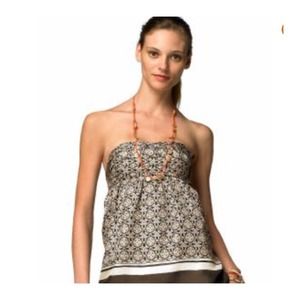 Banana Republic Silk strapless print top
