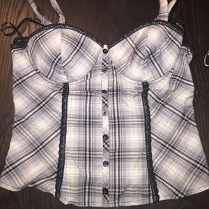 Plaid bustier top/ bebe dress bundle