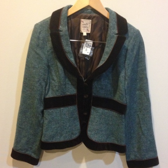 Teal grey Wool blend Nanette Lepore blazer jacket