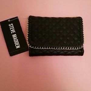 Steve Madden black and gold wallet