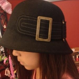 100% Wool Black Hat.  SCALA COLLECTION