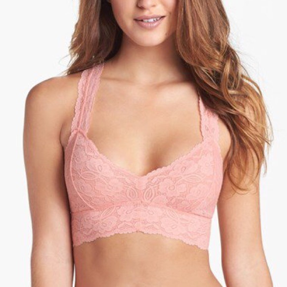 Free People Lace Galloon Bralette in Blush