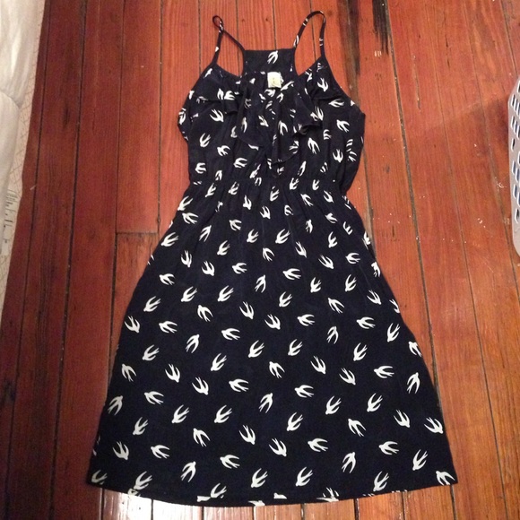 Spaghetti strap racer-back dress w/v-neck line