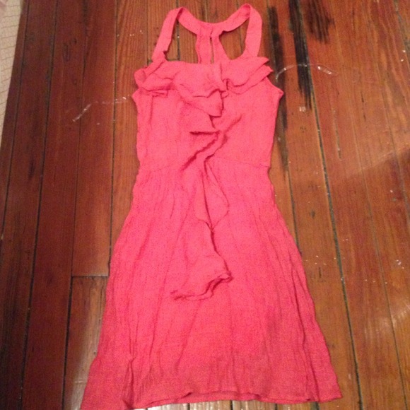 Coral Ruffled Tank Sun Dress
