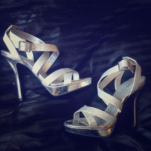 Strappy glittery heels!