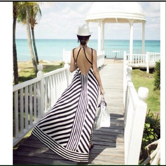 Black and White Striped Dress