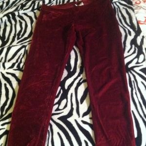 Burgundy velvet style tights