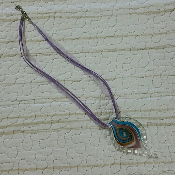 New Abstract Glass Pendant Necklace