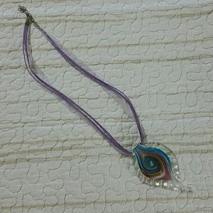 New Abstract Glass Pendant Necklace
