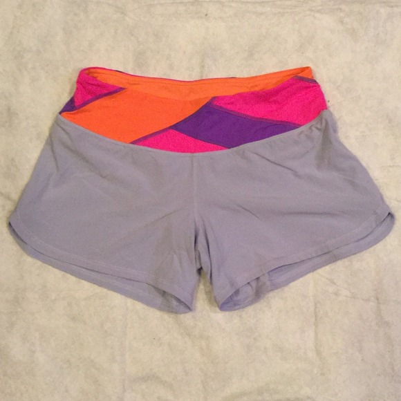 Lululemon Lavender/Neon Shorts sz 4-6