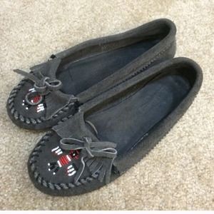 Grey Thunderbird Suede Mocs