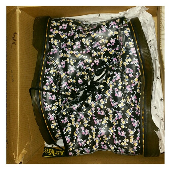 Floral Combat Boots