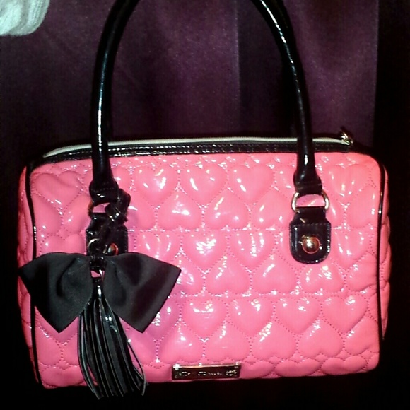 Pink Betsey Quilted Hearts Satchel