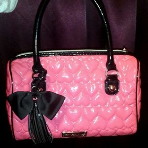 Pink Betsey Quilted Hearts Satchel