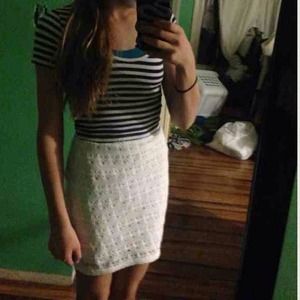 Hollister White Lace Pencil Skirt