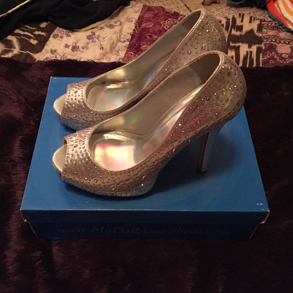 Silver Studded High Heels