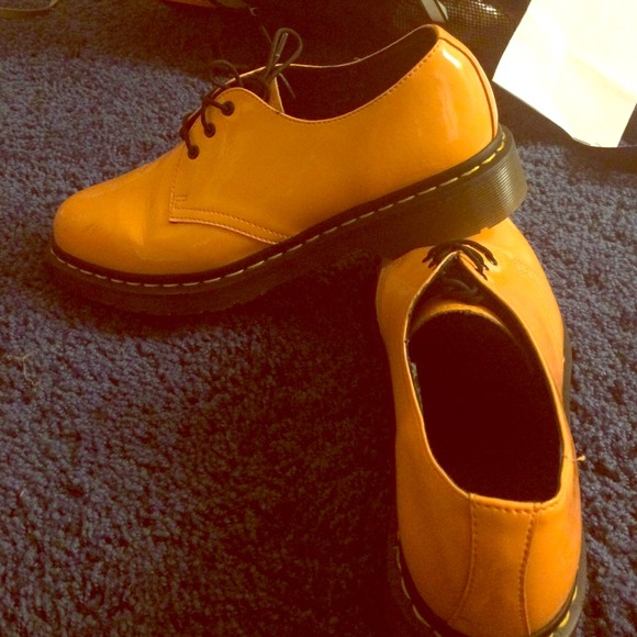 Orange Doc Martens Oxfords