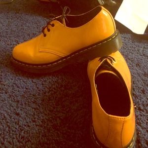 Orange Doc Martens Oxfords