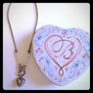 💕💕Brighton Silver & Pearl Heart