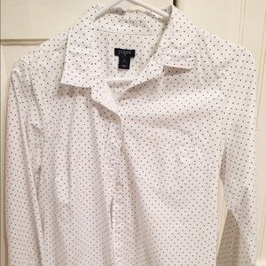 Jcrew White Blouse with black polka dots