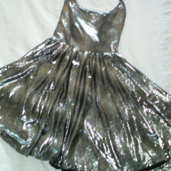 Silver and black dress