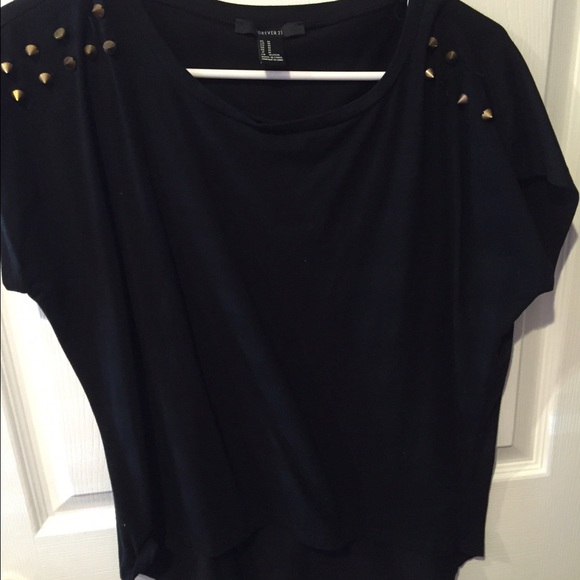 studded black shirt and heels bundle