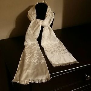 Cream Coach silk scarf