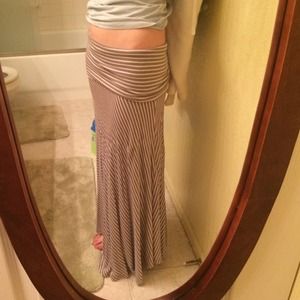 Tan and white Maxi skirt