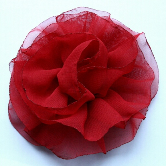 Red Floral Hair Clip/Brooch