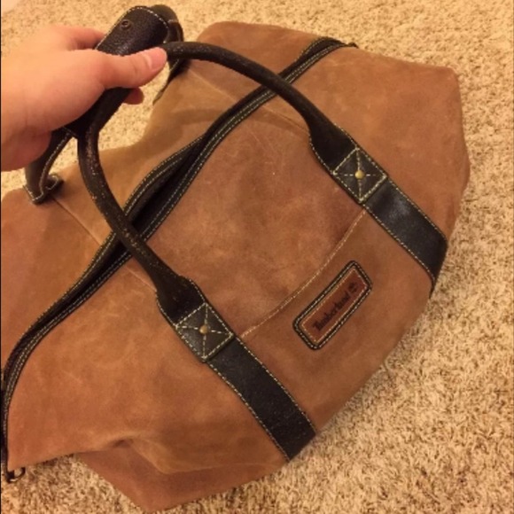 Genuine leather timberland duffel bag